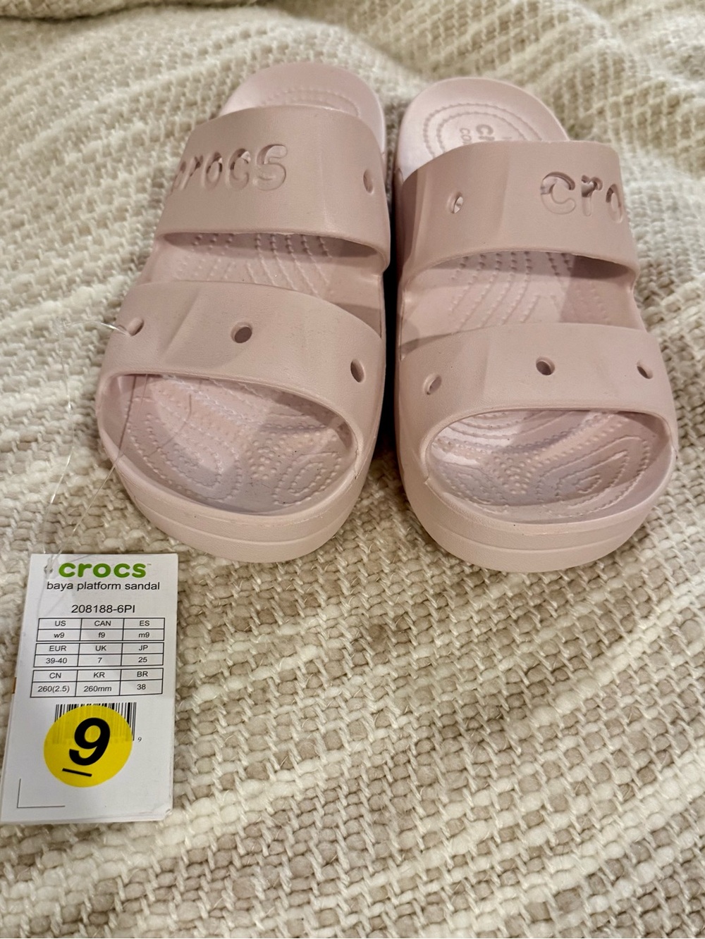 CROCS Women Baya Platform Sandal - Pale Pink